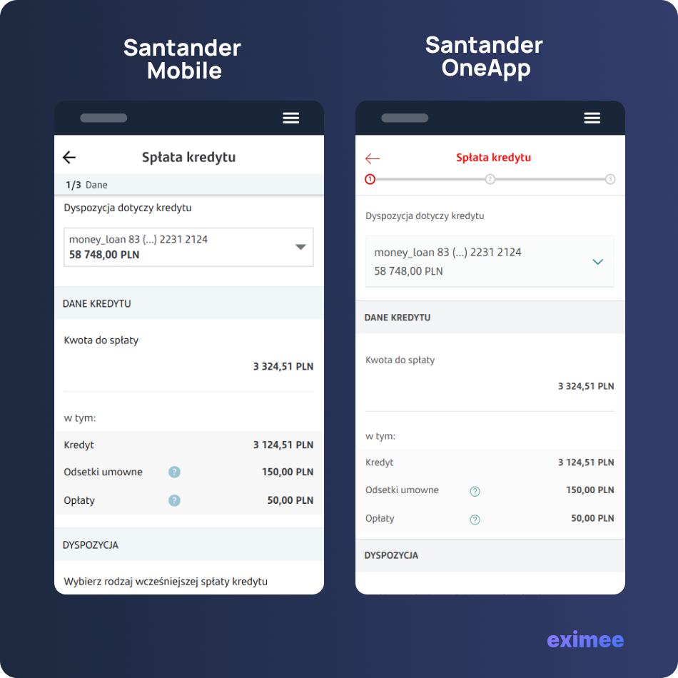 Comparison of Santander Mobile vs. Santander OneApp