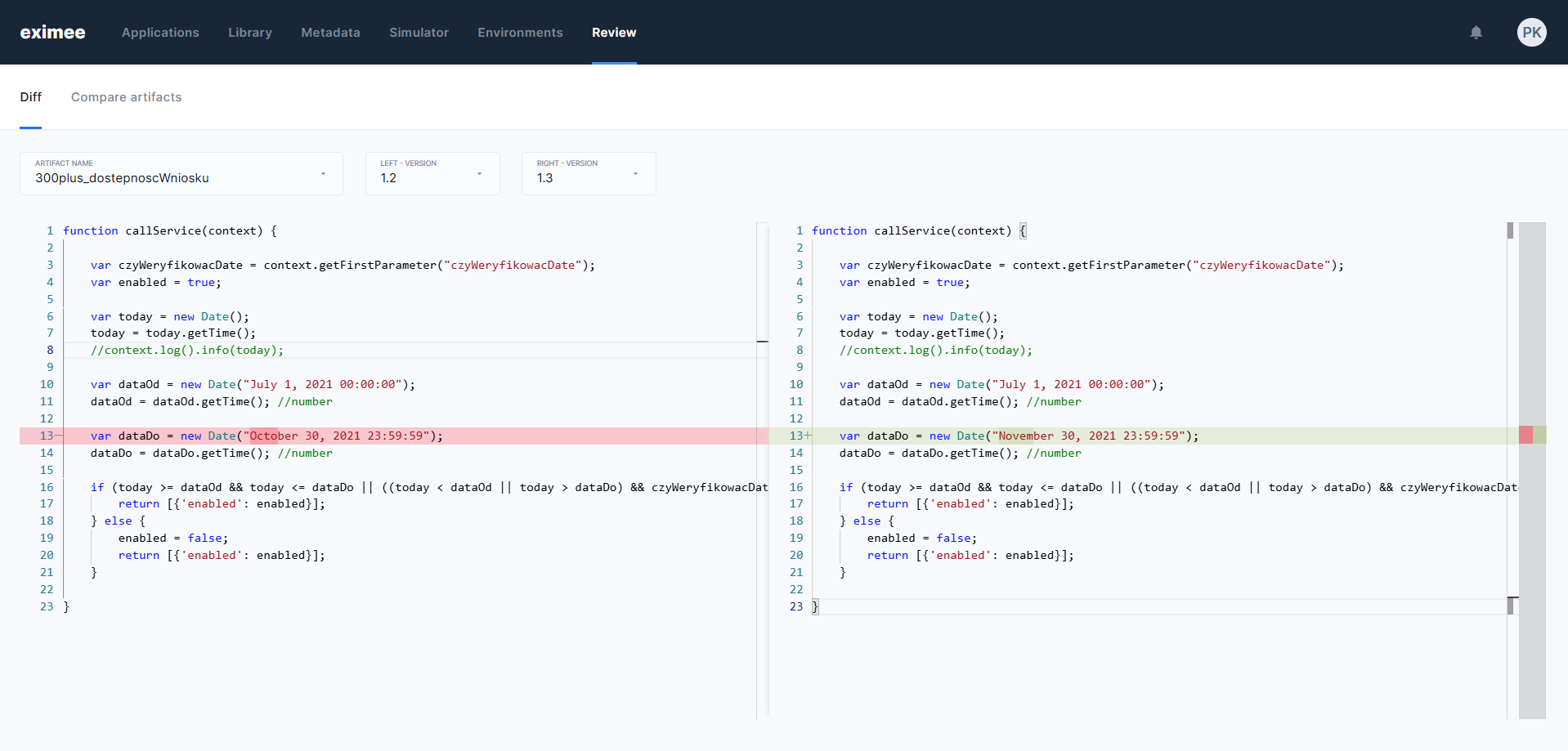 Release Notes Eximee Low Code Platform