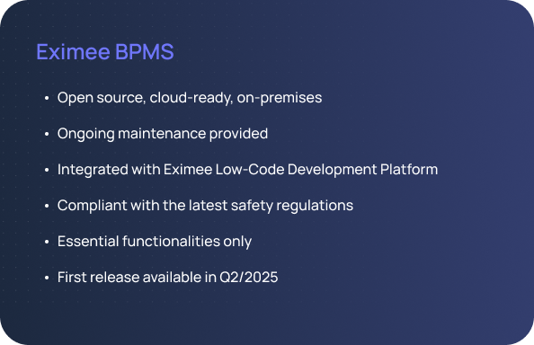 Eximee BPMS overview