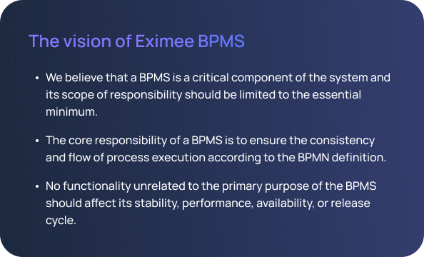 The vision of Eximee BPMS