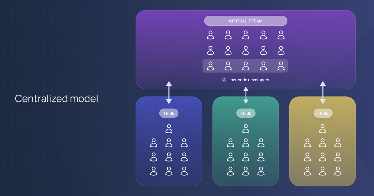 Centralized low-code team structure