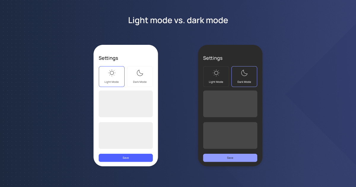 Light mode vs. dark mode