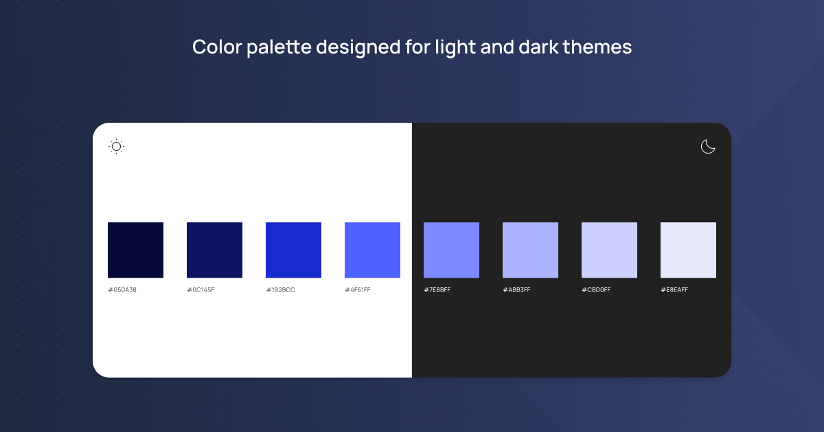 Color palette designed for light and dark themes