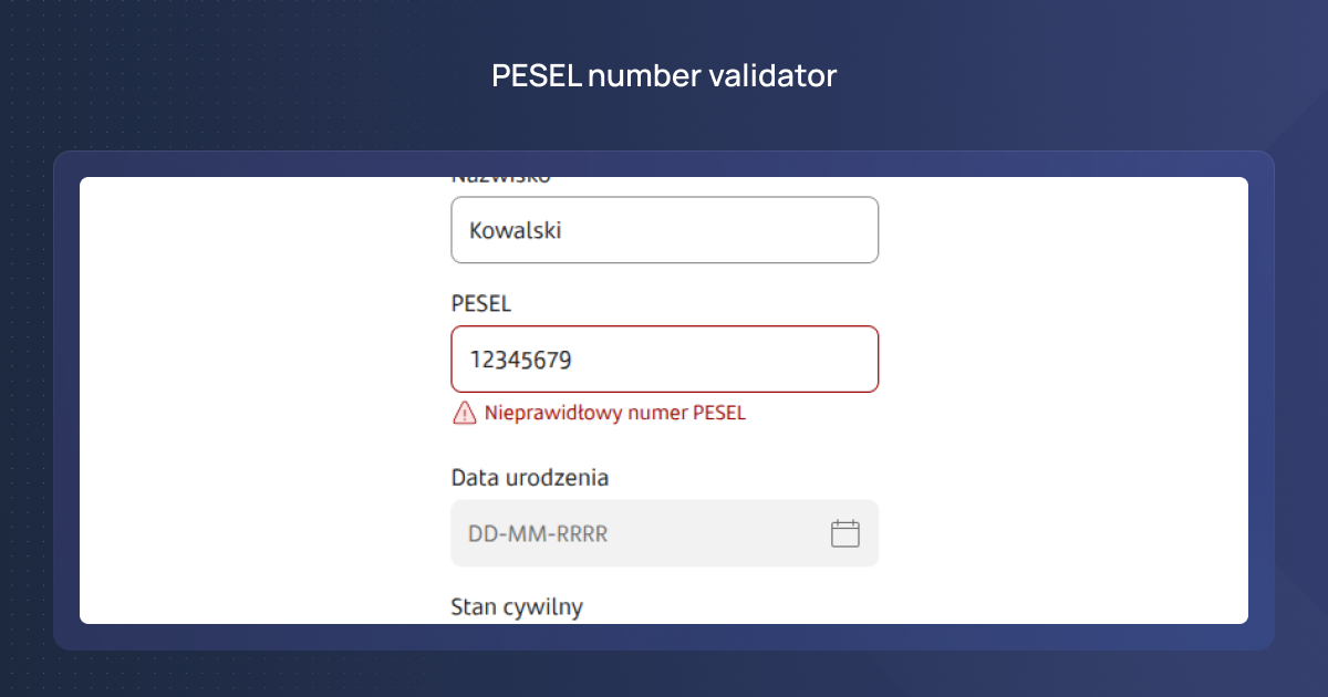 PESEL number validator