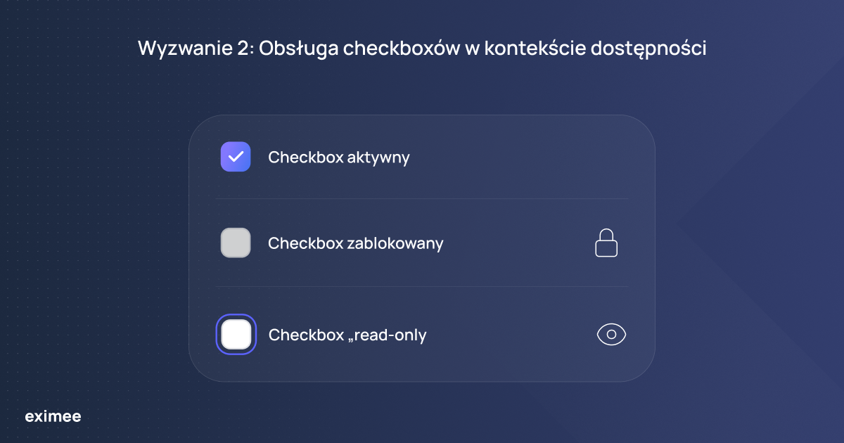 Wyzwanie 2: Obsługa checkboxów w kontekście dostępności
