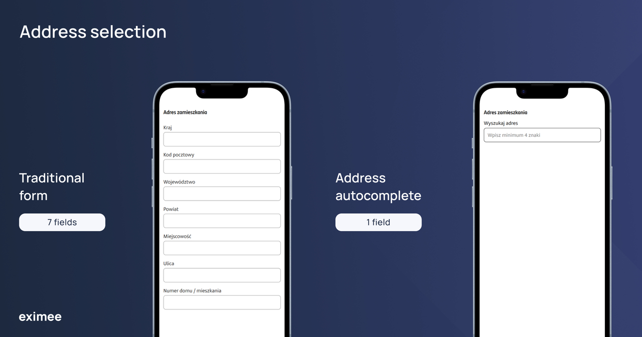 From seven fields to one address search field.